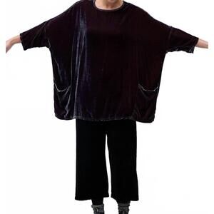 NEW CUT LOOSE velvet pullover top in seal